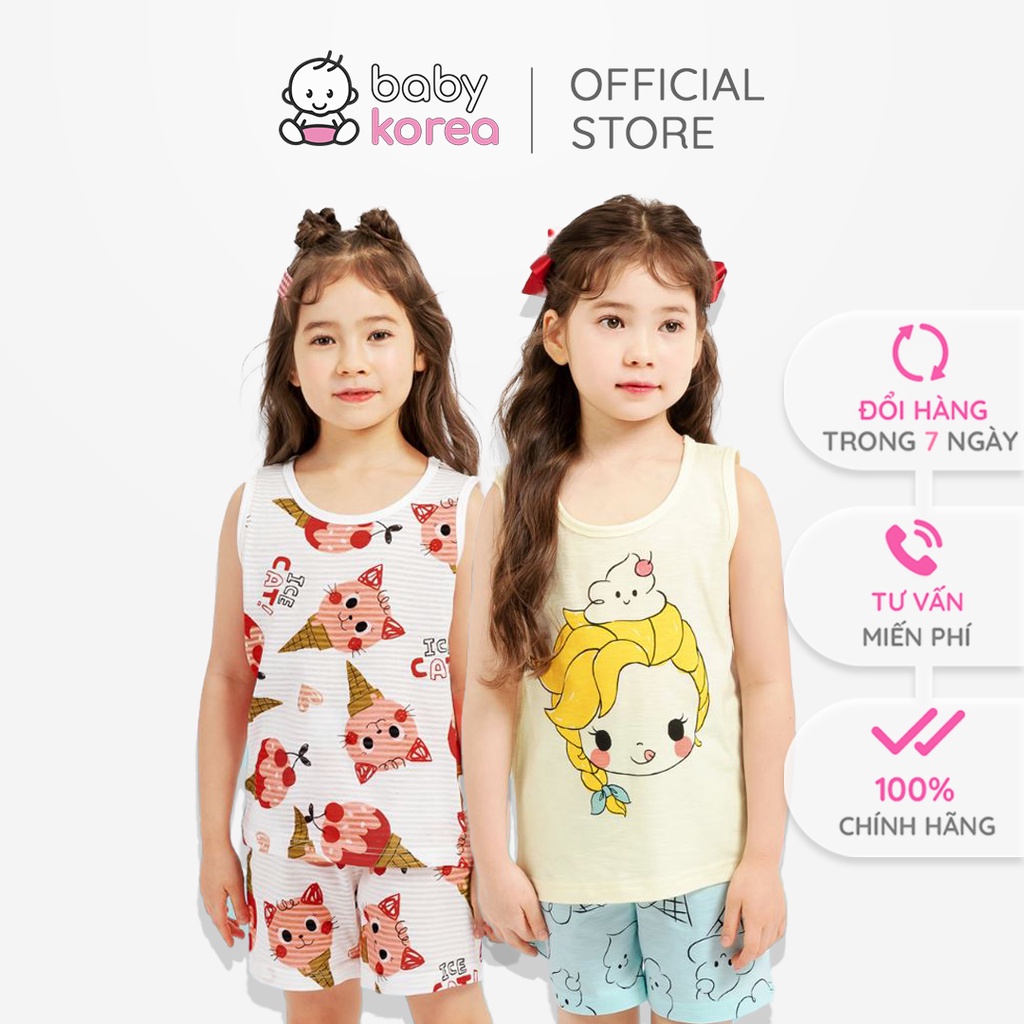 Bộ quần áo cotton giấy sát nách cho bé trai bé gái chất cotton mềm nhẹ siêu mát Hàn Quốc thời trang trẻ em BABY KOREA