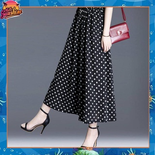 Quần giả váy ống rộng lưng cao chất liệu chiffon plus size cho nữ