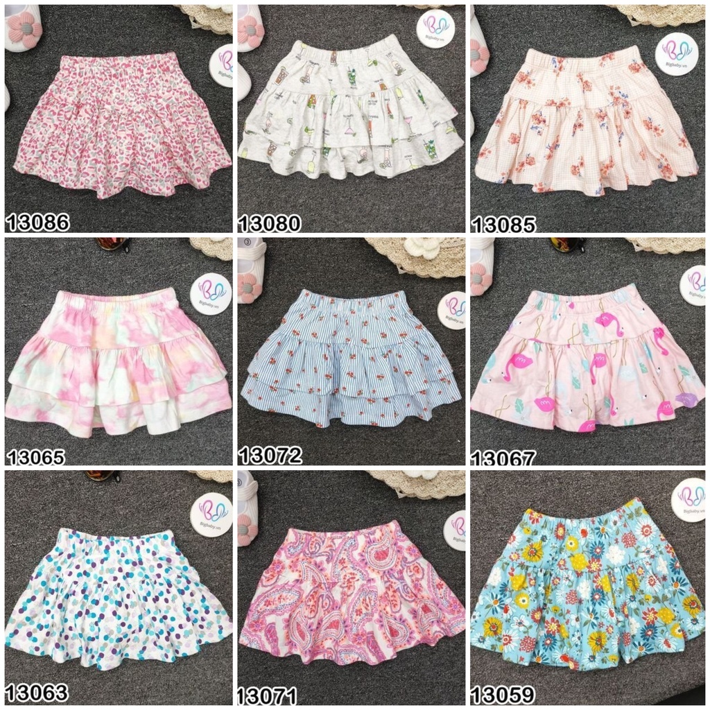 CHÂN VÁY KÈM CHIP NHIỀU MÀU HOẠ TIẾT SIÊU ĐÁNG YÊU CHO BÉ 7-30KG