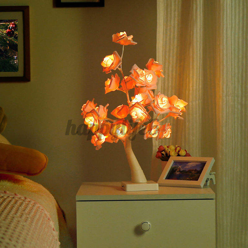 In Stock Battery Powered USB LED Rose Flower Fairy Tree Light Home Party Decoration Lamp