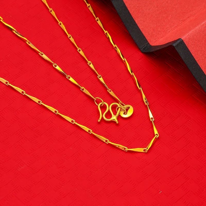 Dây Chuyền Bằng Đồng Thau Mạ Vàng Thiết Kế Gợn Sóng Thời Trang Cho Nữ