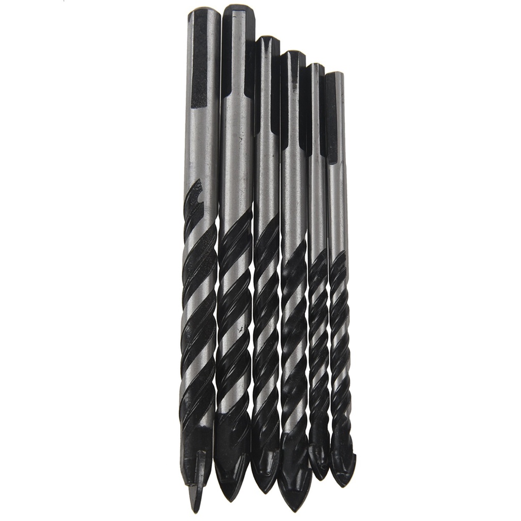 6PCS Ceramic Tile Drill Bits,Masonry Drill Bits Set for Glass, Brick, Concrete, Wood Tungsten Carbide Tip for Wall Mirror and Ceramic Tile with size 6, 6, 8, 8,10,12mm