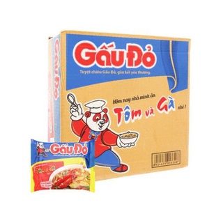 Thùng Mì Gấu Đỏ tôm và gà 63g×30 gói