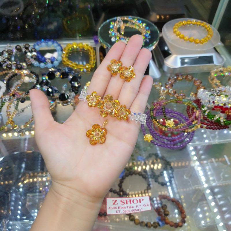 Lẻ món - bộ Hoa mai pha lê nhân tạo cao cấp