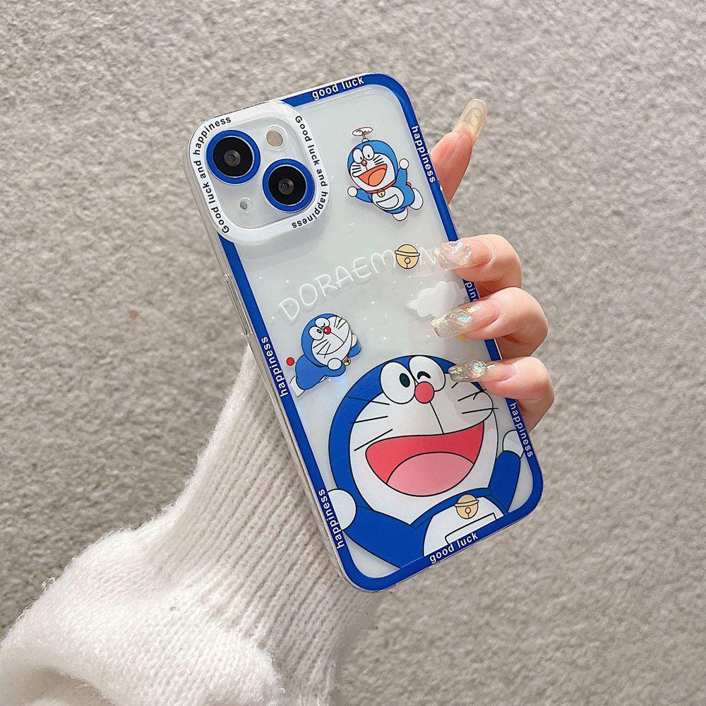 Ốp Điện Thoại Silicone Nhám Chống Sốc In Hình Doraemon Cho Iphone 13 12 13 / 12 pro max