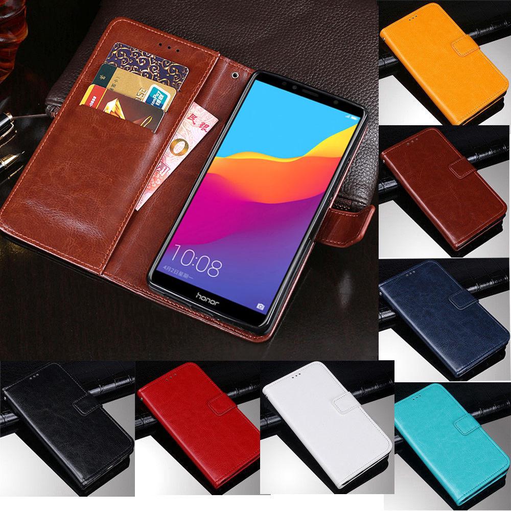 Huawei Y6 Prime 2018 Slim PU Leather Case Magnetic Flip Card Holder Stand Cover