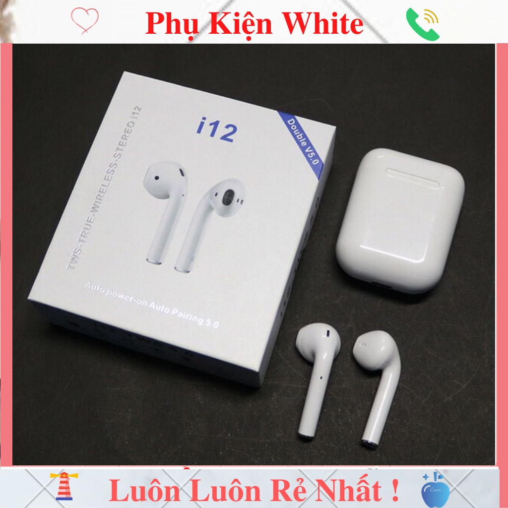 Tai Nghe Bluetooth Nhét Tai inpods i12 TWS Cảm Biến Vân Tay