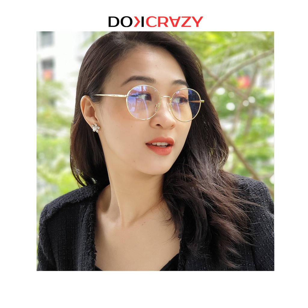 Gọng kính cận tròn nam nữ HANY DOKCRAZY mắt kiếng kim loại thời trang cao cấp có thể cắt mắt phong cách Hàn Quốc | BigBuy360 - bigbuy360.vn
