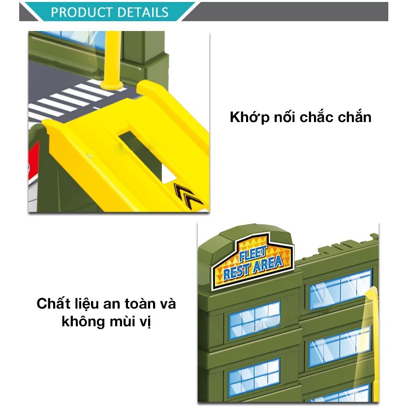 Bộ đồ chơi cho bé bãi đỗ xe ô tô, máy bay kèm chi tiết mô tả đường phố khác- KAVY
