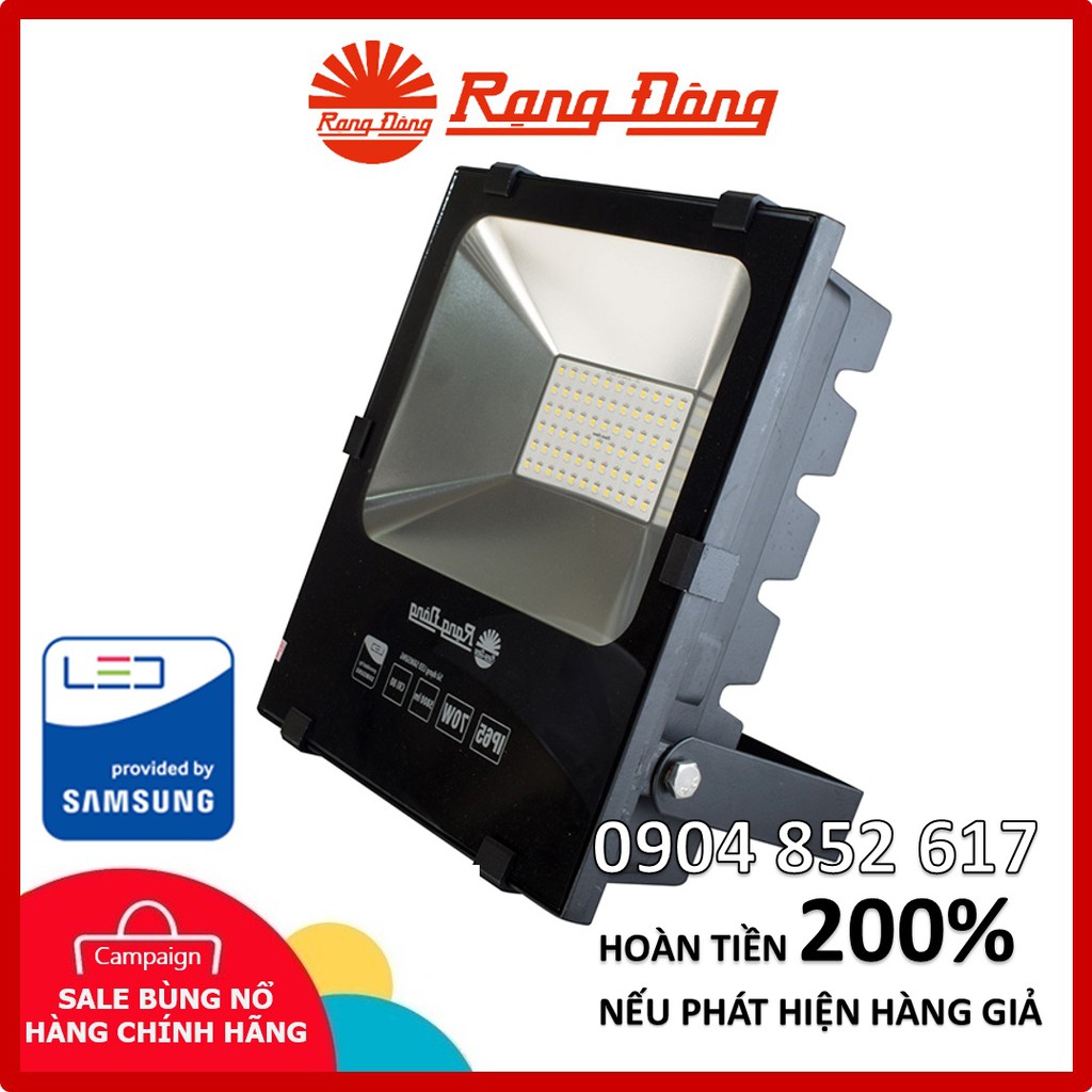 Đèn pha LED 70W Rạng Đông IP 65, chống bụi, chống nước, chipLED Samsun