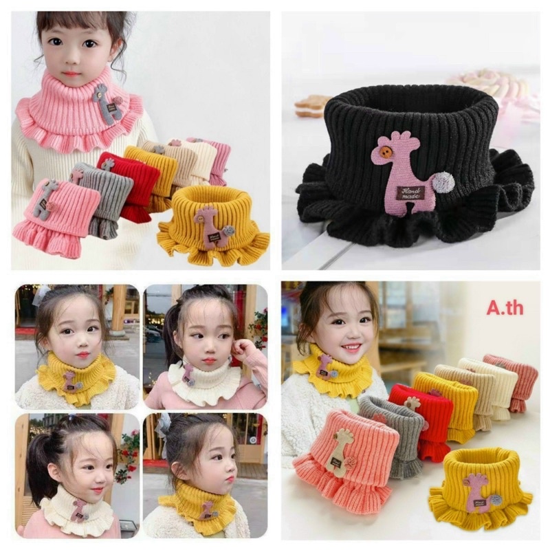 Khăn ống cổ viền bèo dễ thương cho bé gái