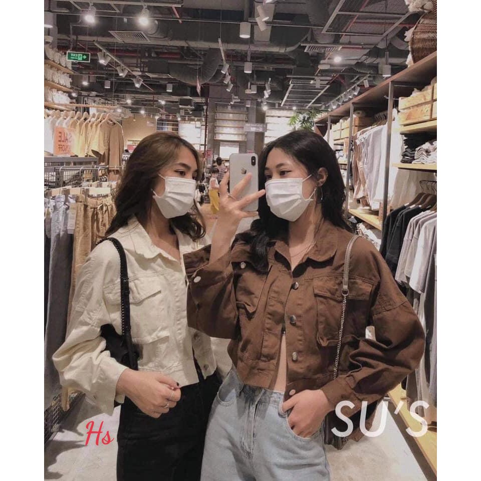 Áo Khoác Kaki Croptop 2 Bên Túi Hộp Hot Trend Mã 461 UNI STORE