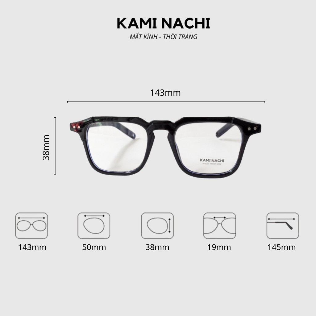 Gọng kính thời trang nam nữ KAMI NACHI dáng vuông phong cách Âu Mỹ Z3327 [TRÒNG ÁNH SÁNG XANH] | BigBuy360 - bigbuy360.vn