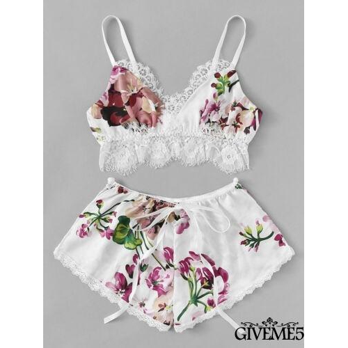 Bộ Đồ Ngủ Hai Dây Phối Ren Gợi Cảm Cho Nữ