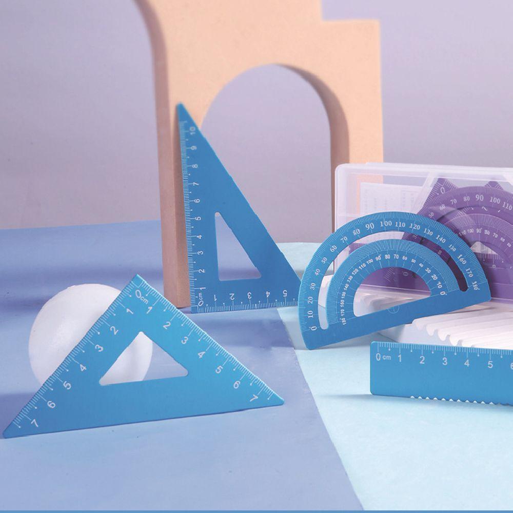 Bộ 4 Thước Kẻ Hình Tam Giác Bằng Hợp Kim Nhôm Dành Cho Học Sinh