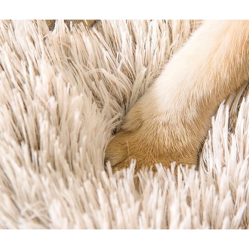 Đệm tròn lông cho thú cưng, giường nằm