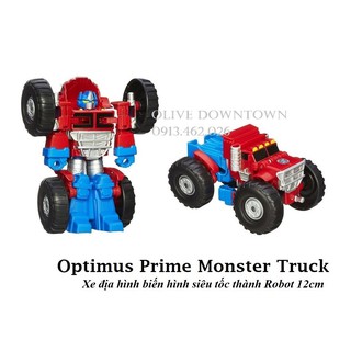 Optimus prime monster truck - robot 12cm xe đua địa hình - transformers rescue bot