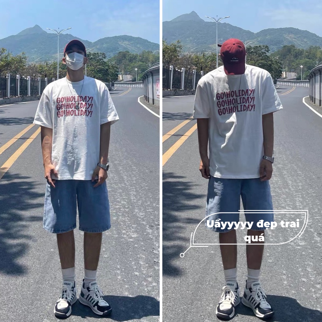 Áo Thun Tay Lỡ GO HOLIDAY 100% Cotton, Áo Phông Rộng Mẫu Mới 2022 𝘽𝙮.𝘾𝙖𝙢𝙘𝙖𝙢