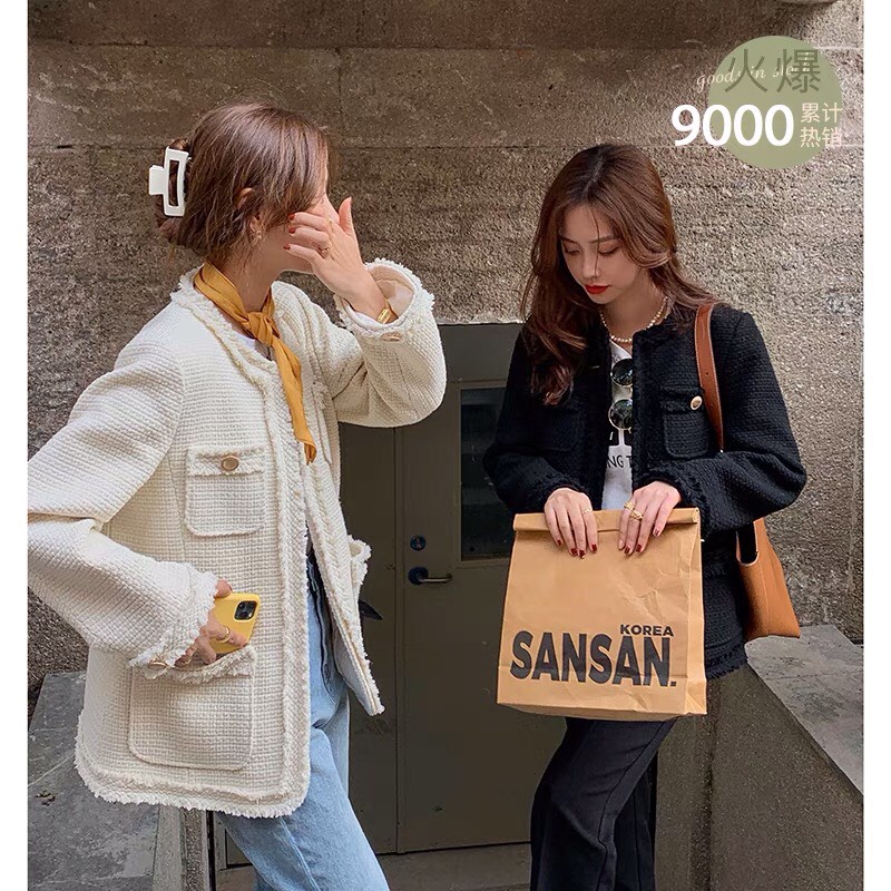 Áo dạ tweed nữ kiểu cardigan áo khoác nữ cardigan vải dạ tweed cao cấp 2 lớp Mophus MB012 | BigBuy360 - bigbuy360.vn