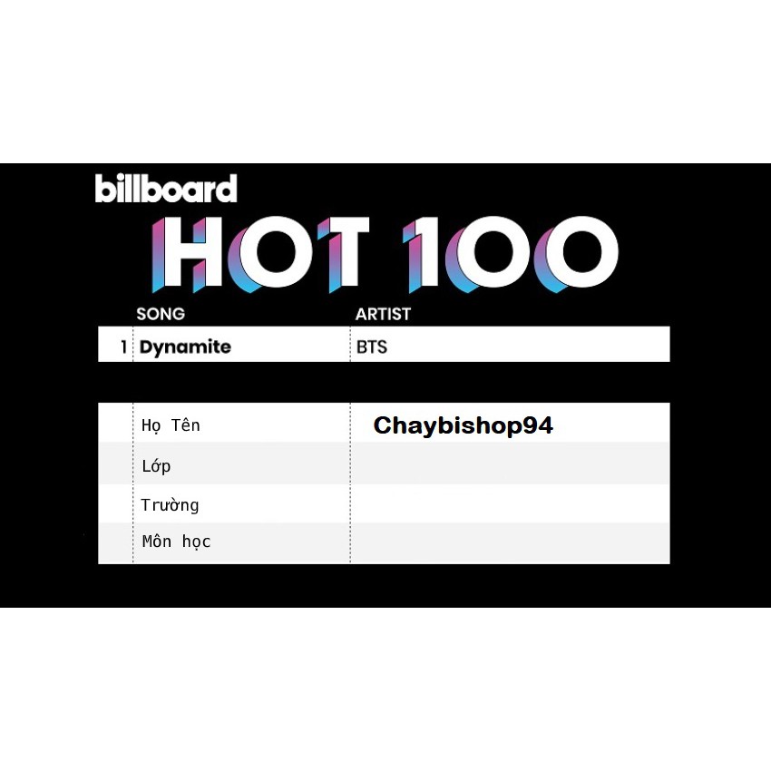 Set 12 Nhãn Vở Bts Billboard Hot 100 | Shopee Việt Nam