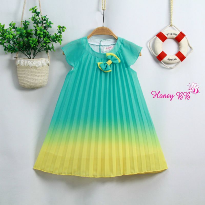 Đầm vol xếp ly cao cấp cho bé gái size 30kg đến 50kg
