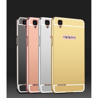 Ốp lưng OPPO F1 A35 tráng gương viền kim loại