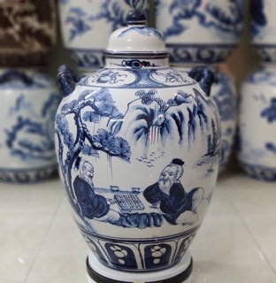 Bình ngâm rượu, thuốc men lam Bát tràng