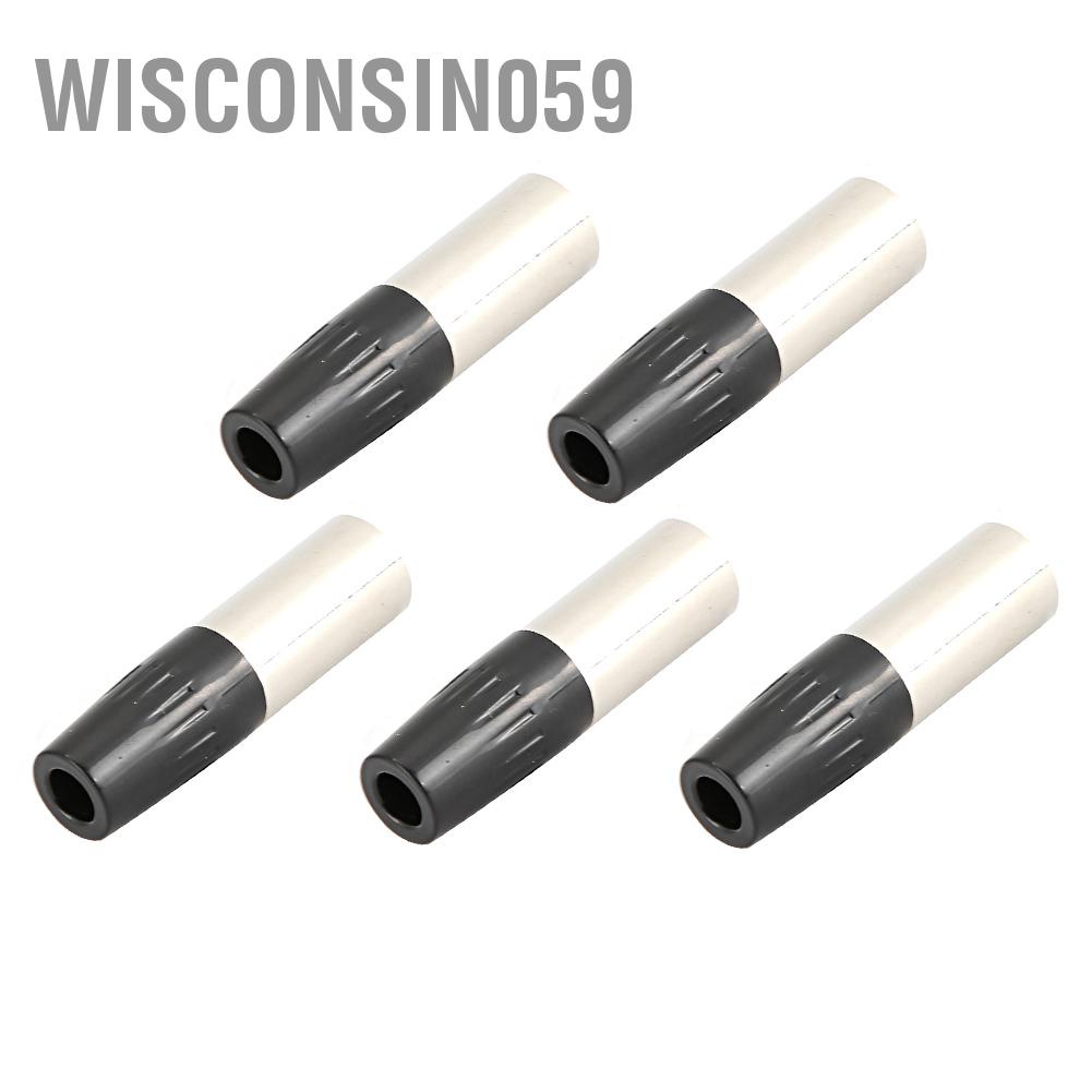 Wisconsin059 5pcs 4Pin XLR Connector Mini Male Microphone Cable Adapter MIC Audio Plug