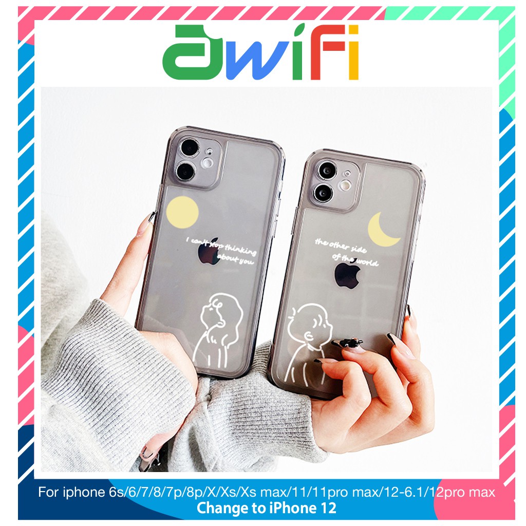 Ốp lưng iphone trong cạnh vuông BVC sun moon 6plus/6splus/7/7plus/8/8plus/x/xr/xs/11/12/pro/max/plus/promax-Awifi M4-1