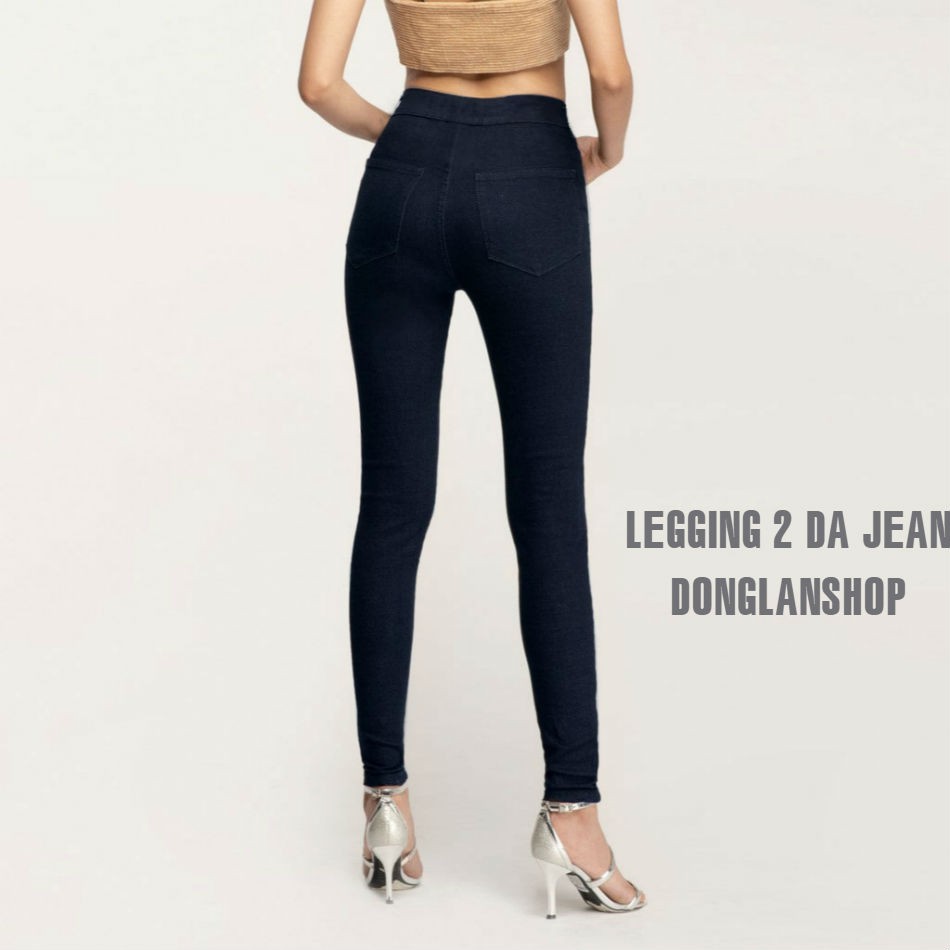 Quần legging nữ chất jean thun 2 da giả jean VNXK Loại 1