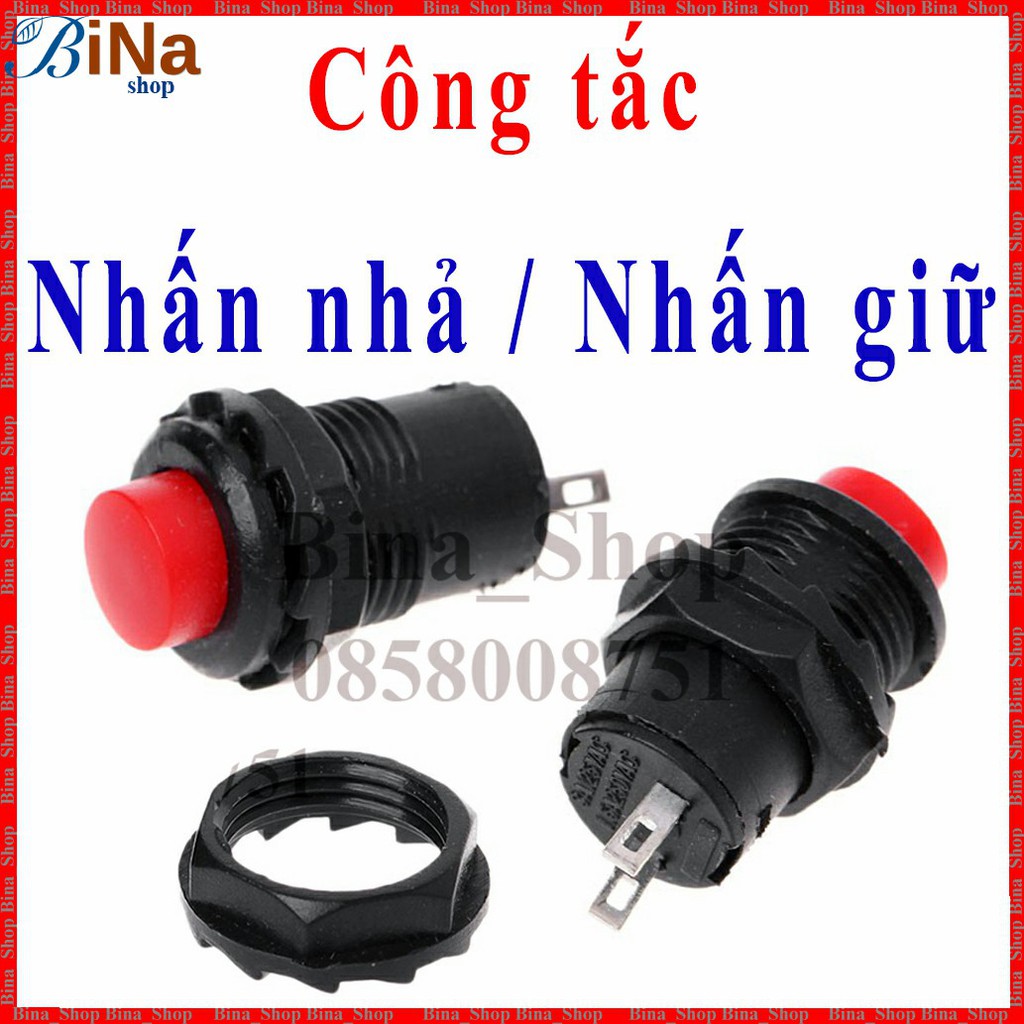 Công tắc nhấn nhả / nhấn giữ 12mm màu ngẫu nhiên