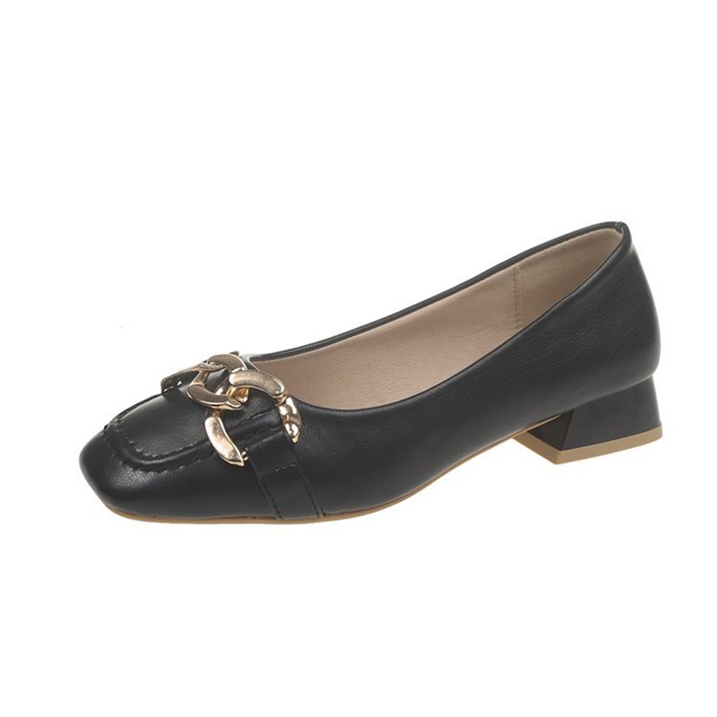 Giày búp bê IELGY mũi vuông đế thấp thời trang Hàn Quốc