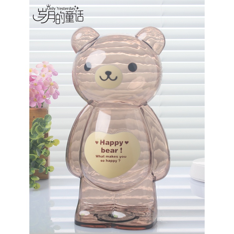 ▲☆ Hộp Đựng Tiền Tiết Kiệm Bằng Nhựa Trong Suốt Chống Sốc Hình Gấu Dễ Thương Cho Bé