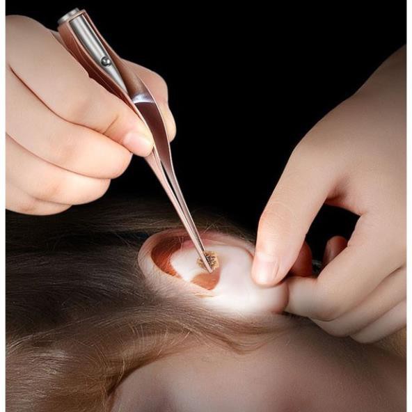 Đèn ngoáy tai - Bộ 2 dụng cụ ngoáy tai cao cấp có đèn an toàn (kèm hộp)