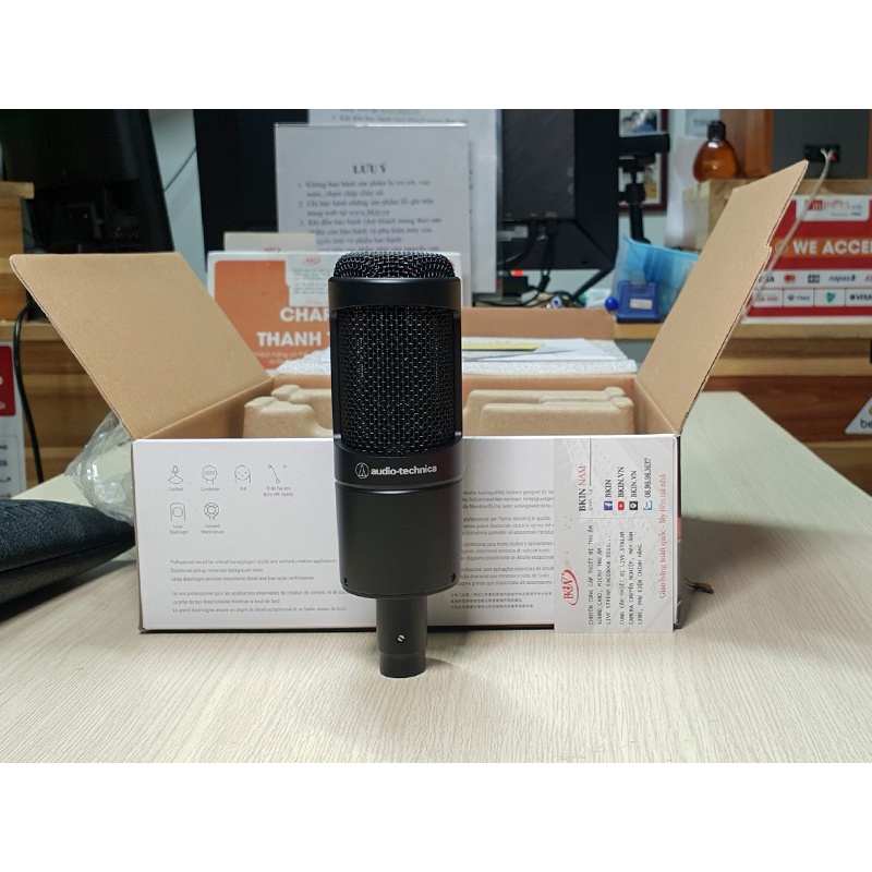 Technica AT2035 Mic Thu Âm. Chuyên Thu Âm, Livestream, Lọc Tạp Âm Tốt, Thiết Kế Chuyên Nghiệp. Bảo Hành 12 Tháng.