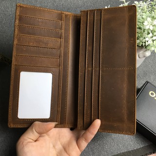 Ví cầm tay da bò gấp gọn