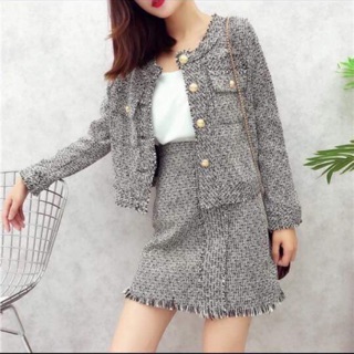 Set váy dạ tweed