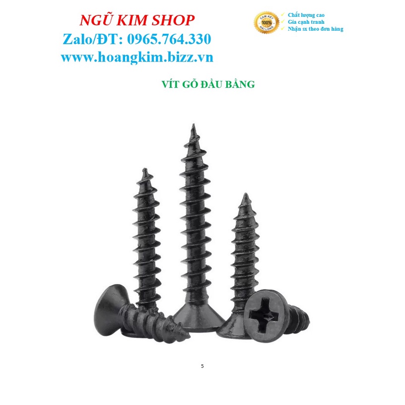 VÍT GỖ ĐẦU BẰNG M3, M3.5, M4