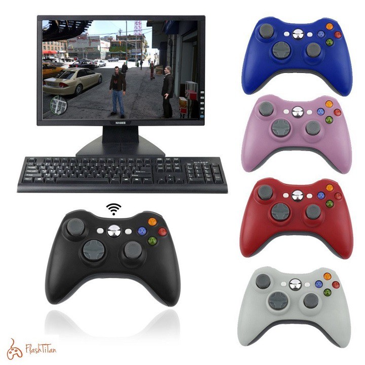 Tay Cầm Chơi Game không dây Xbox 360 Có Rung -Tay cầm không dây 2.4G cho PC, Smart TV, Laptop chơi full skill F04 | WebRaoVat - webraovat.net.vn