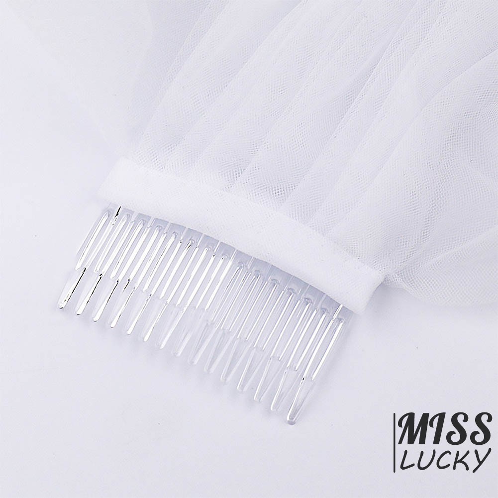 Khăn voan mỏng 2 lớp xuyên thấu xinh xắn cho cô dâu