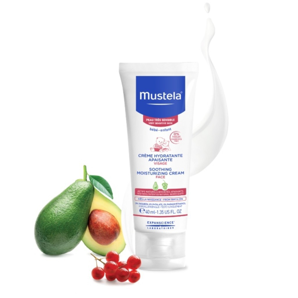 Kem Dưỡng Da Mặt Cho Trẻ Sơ Sinh &amp; Em Bé Có Da Nhạy Cảm Mustela Soothing Moisturizing Cream 40ml