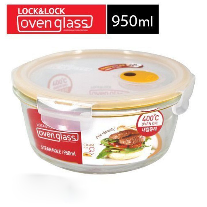hộp thủy tinh lock&lock 950ml nắp thoát hơi - hộp thủy tinh lock&lock 950ml