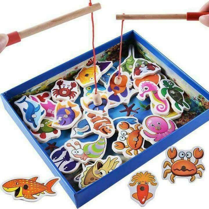 Bộ câu cá bằng gỗ cho bé - Bộ đồ chơi câu cá 32 con