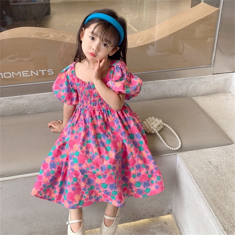 Váy bé gái họa tiết hoa dáng babydoll cực xinh G15