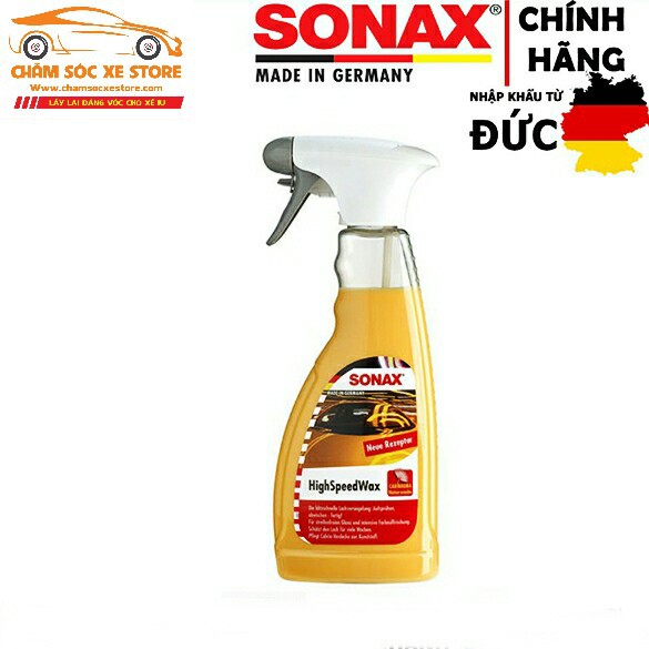 Dung dịch xịt phủ đánh bóng bảo vệ nhanh mặt sơn xe SONAX highspeed wax 500ml Sonax288200 chamsocxe