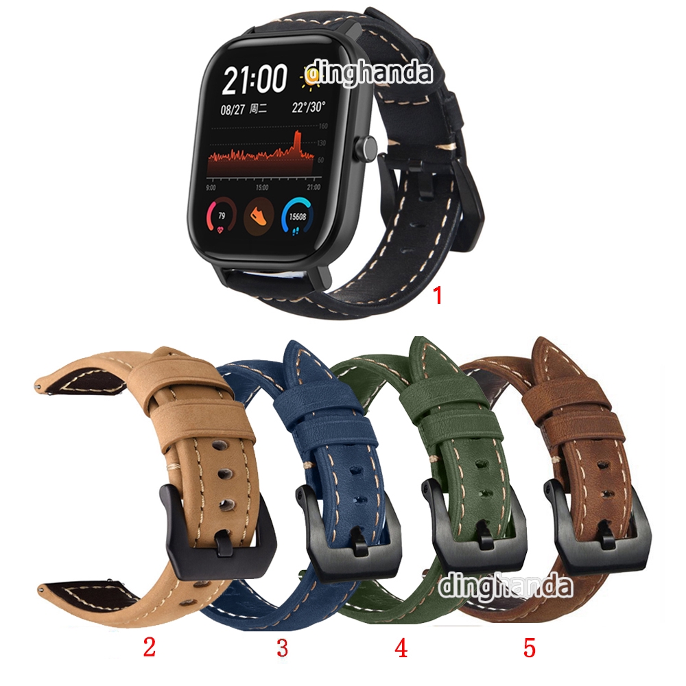 Dây đeo bằng da ngựa cho đồng hồ thông minh Huami Amazfit gts 2e GTS2 mini