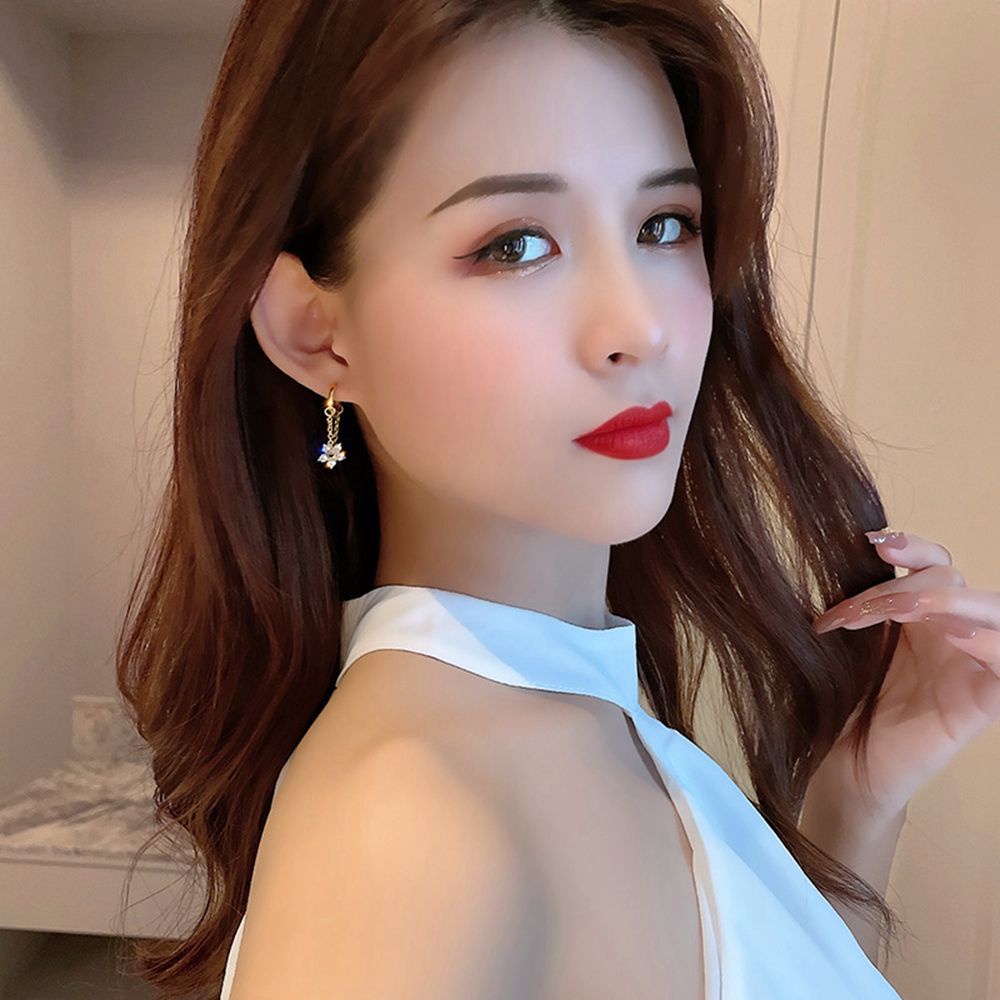 Bông Tai Hình Hoa Bằng Hợp Kim Phong Cách Hàn Quốc Thanh Lịch Dành Cho Nữ