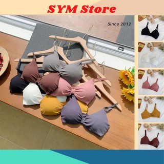 Áo Lót Nữ, Áo Bra Cotton Thắc Nơ - SYM