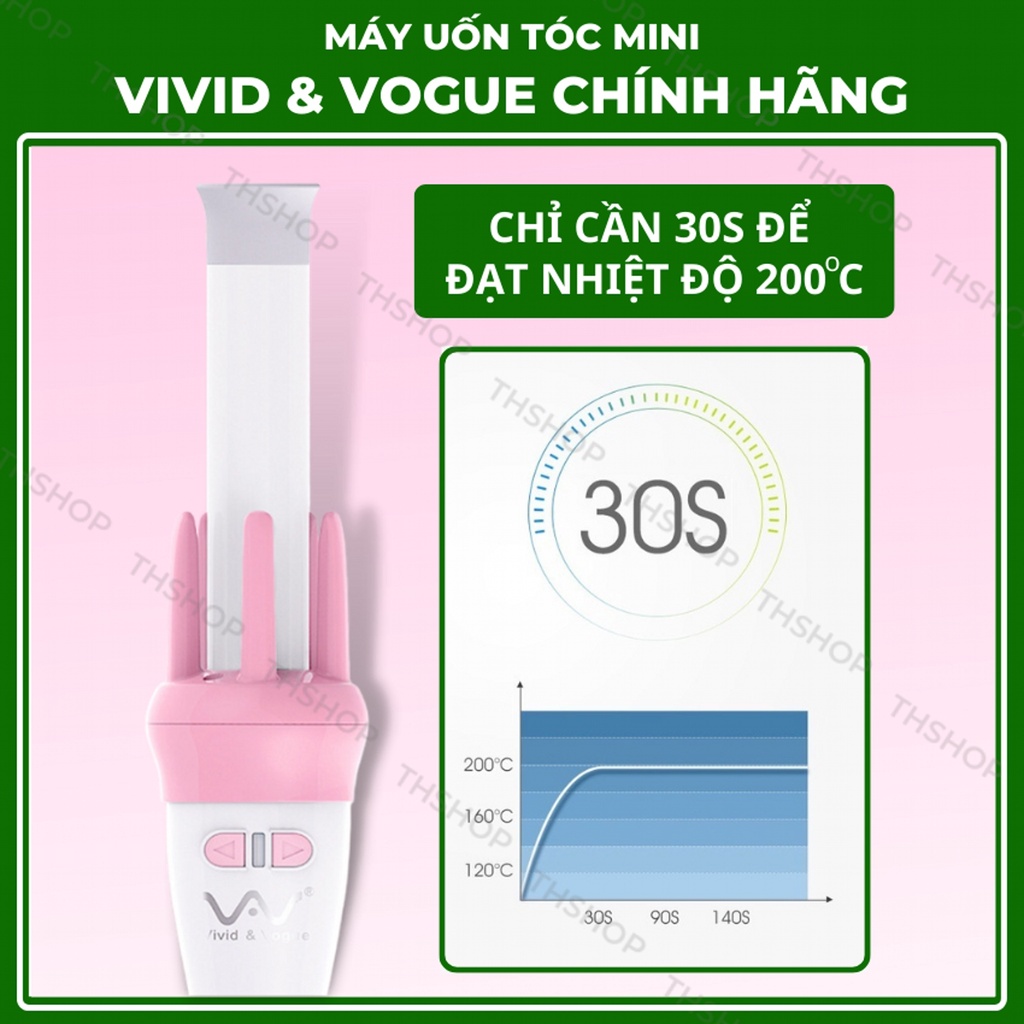 Máy uốn tóc mini tự động xoăn gợn sóng vivid vogue THSHOP, máy làm tóc xoăn mini cuốn tóc bấm tóc gợn sóng giá rẻ