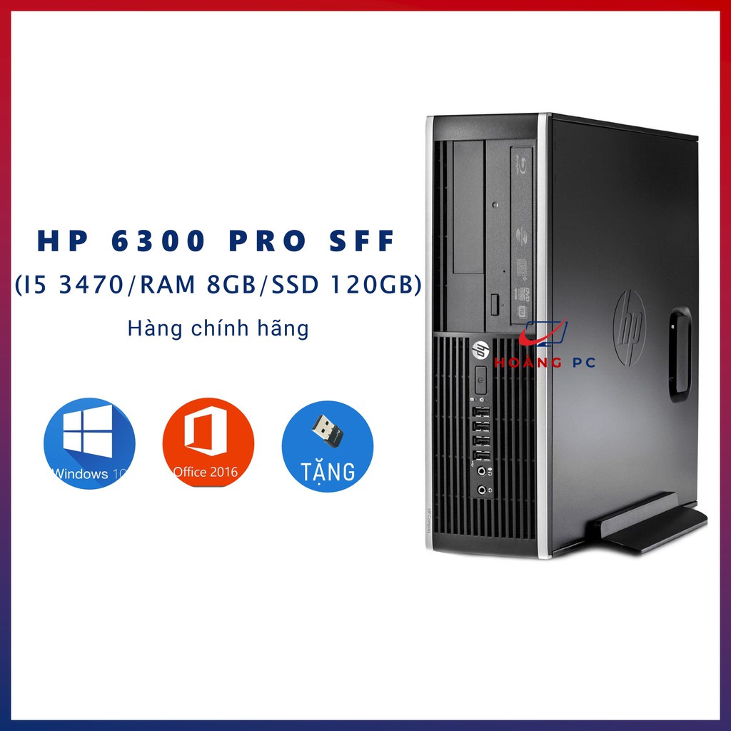 Máy Tính Đồng Bộ HP ⚡️HoangPC⚡️ Cây Máy Tính Cũ - HP 6300 Pro SFF (i5 3470/Ram 8Gb/SSD 120GB) - Quà Tặng USB Wifi